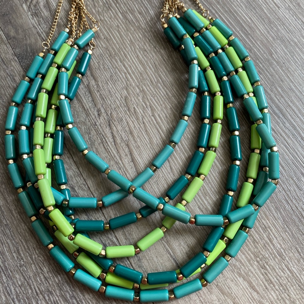 💙💚Chunky Trendy Necklace💚💙 - Picture 2 of 2